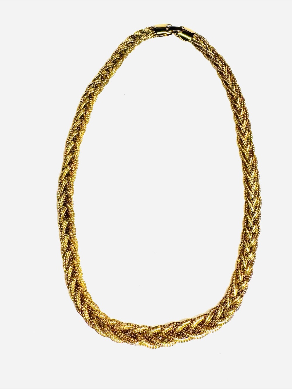 Vintage Gold Tone Herringbone Necklace